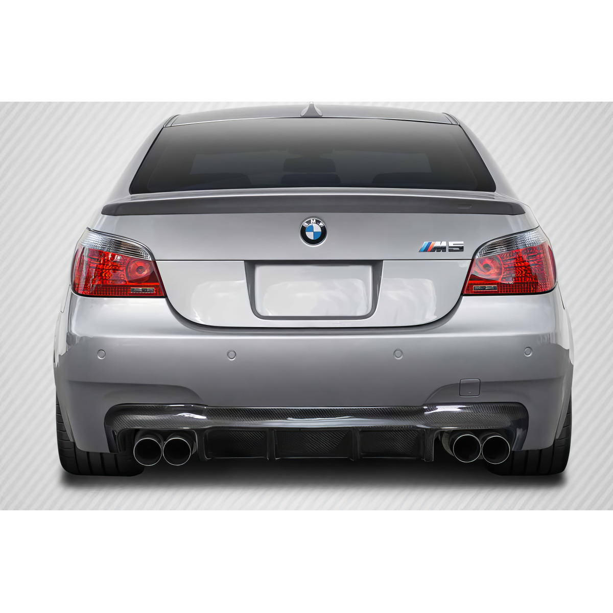 Modify your BMW 5-Series 2004 with our Exterior/Diffusers - Rear view angle of the BMW M5 E60 diffuser