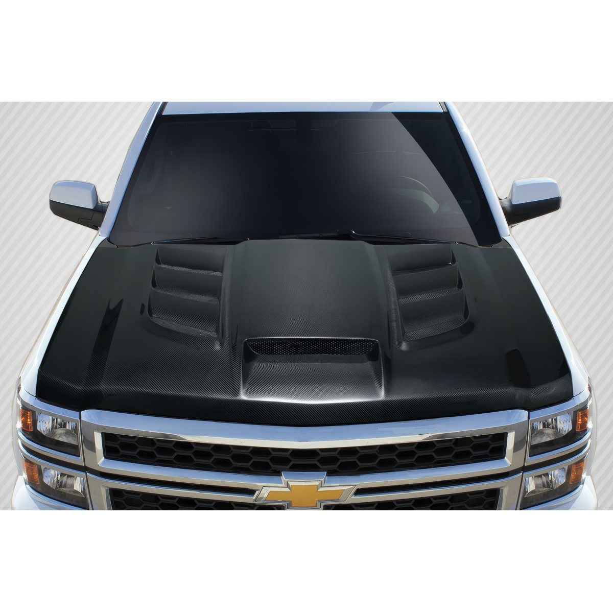 Modify your Chevrolet Silverado 2014 with our Exterior/Hoods - Top down view of the hood