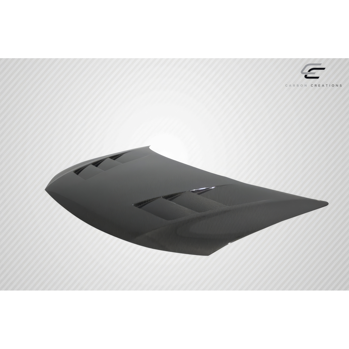 Modify your Honda Civic 2012 with our Exterior/Hoods - Angled view of carbon fiber hood part