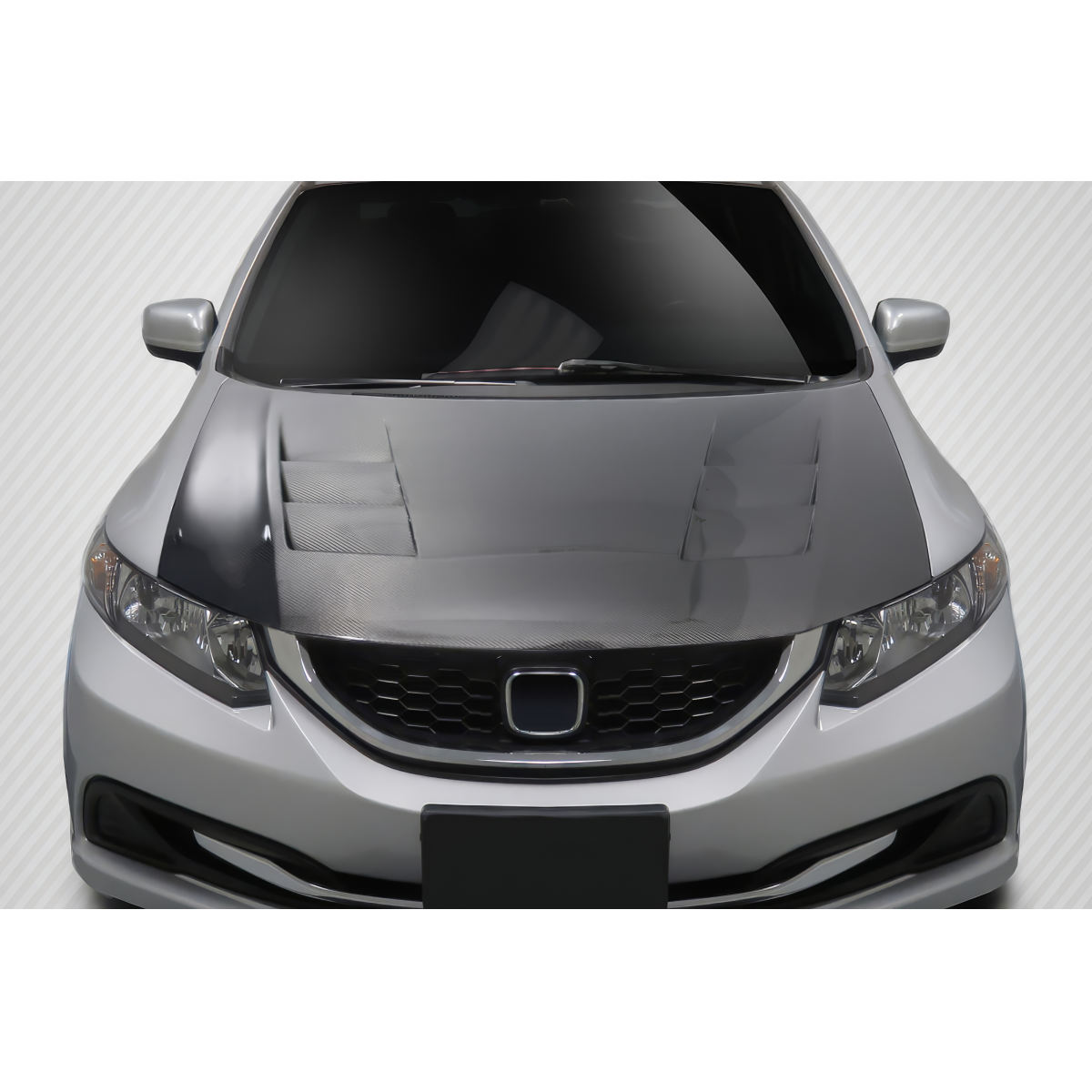 Modify your Honda Civic 2012 with our Exterior/Hoods - Front view of hood at a slight angle