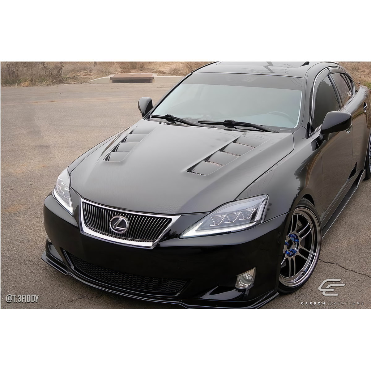 Modify your Lexus IS Series 2006 with our Exterior/Hoods - Front three quarter view of the vehicle