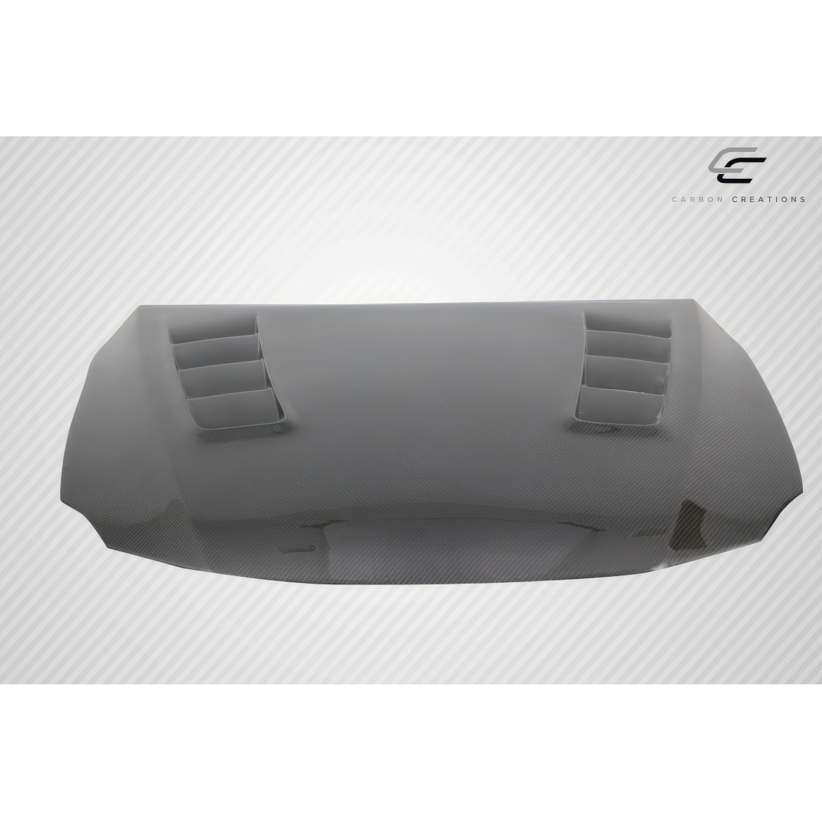 Modify your Lexus IS Series 2006 with our Exterior/Hoods - Top down view of carbon fiber hood at flat angle