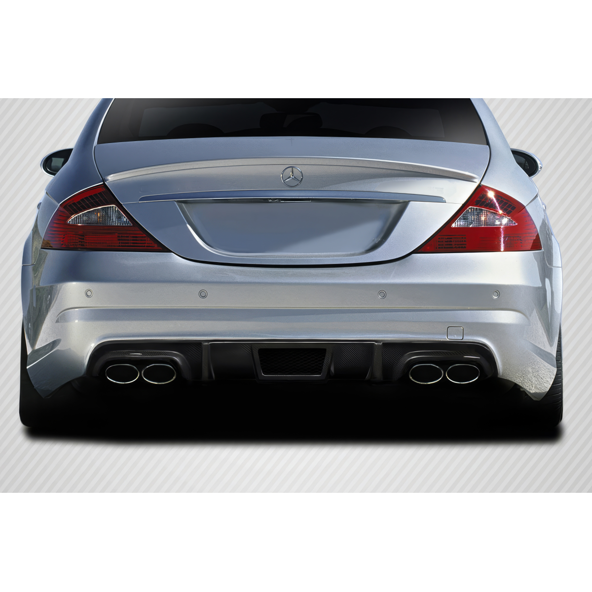 Modify your Mercedes-Benz CLS-Class 2006 with our Exterior/Diffusers - Rear view from a slightly elevated angle