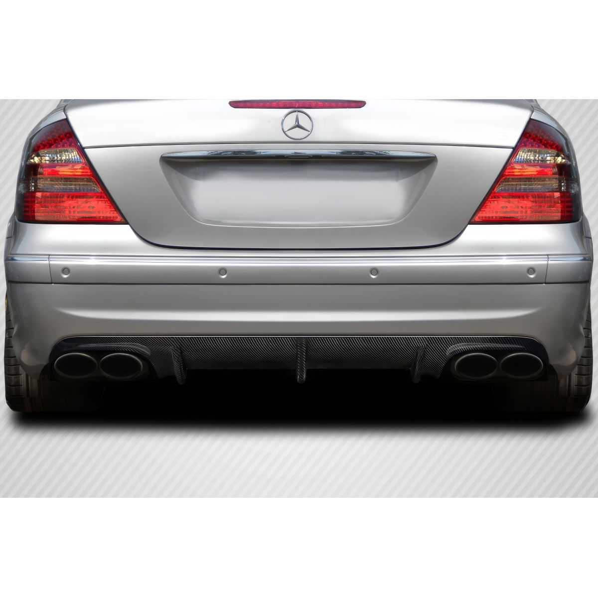 Modify your Mercedes-Benz E55 AMG 2003 with our Exterior/Diffusers - Rear view focus on diffuser and exhaust tips