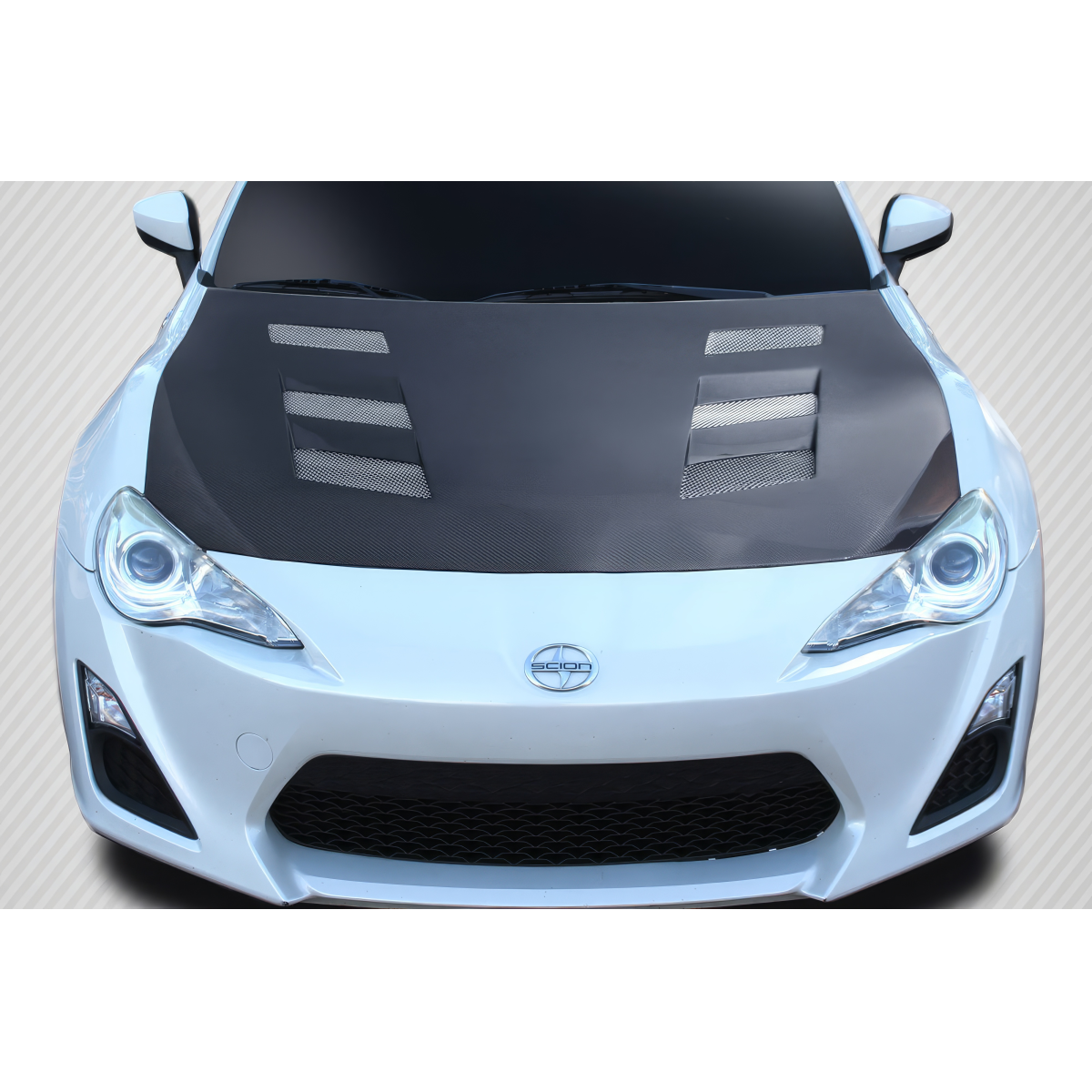 Modify your Subaru BRZ 2013 with our Exterior/Hoods - Top down view of car hood at a slight angle