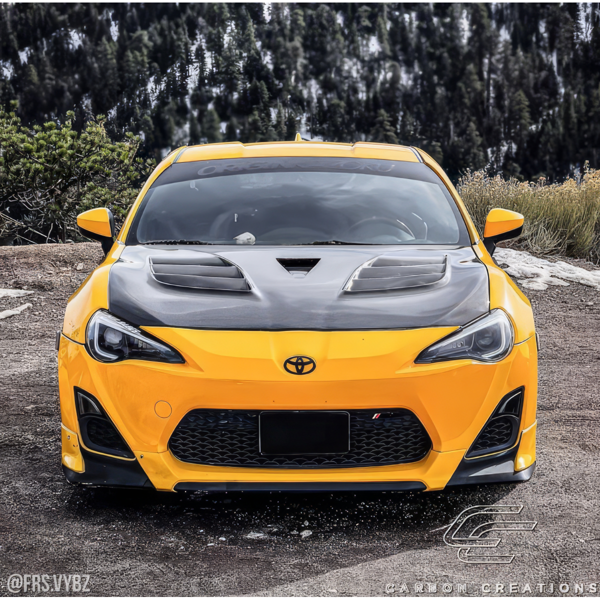 Modify your Subaru BRZ 2013 with our Exterior/Hoods - Front view showing hood from low angle