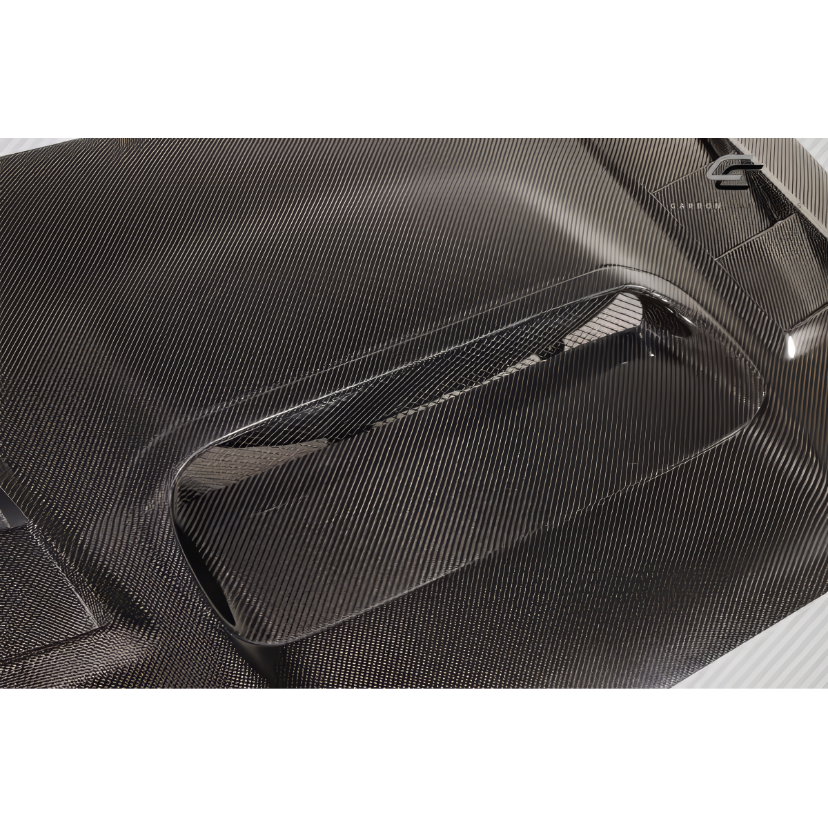 Modify your Subaru WRX 2015 with our Exterior/Hoods - Angled view of carbon fiber hood part