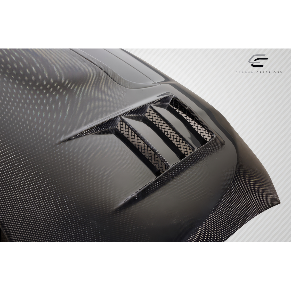 Modify your Subaru WRX 2015 with our Exterior/Hoods - Angled view showcasing carbon fiber hood design