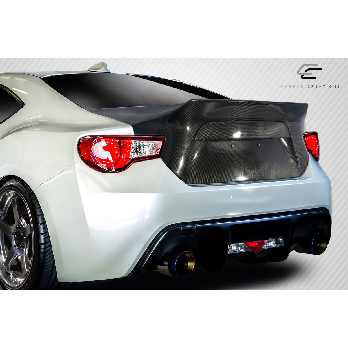 Modify your Subaru BRZ 2013 with our Exterior/Trunks - Rear angle showcasing carbon fiber trunk design