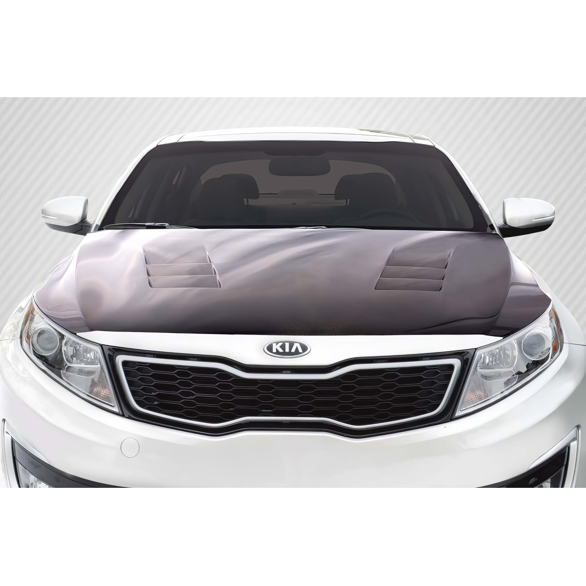 Modify your KIA Optima 2011 with our Exterior/Hoods - Frontal view of vehicle hood at eye level