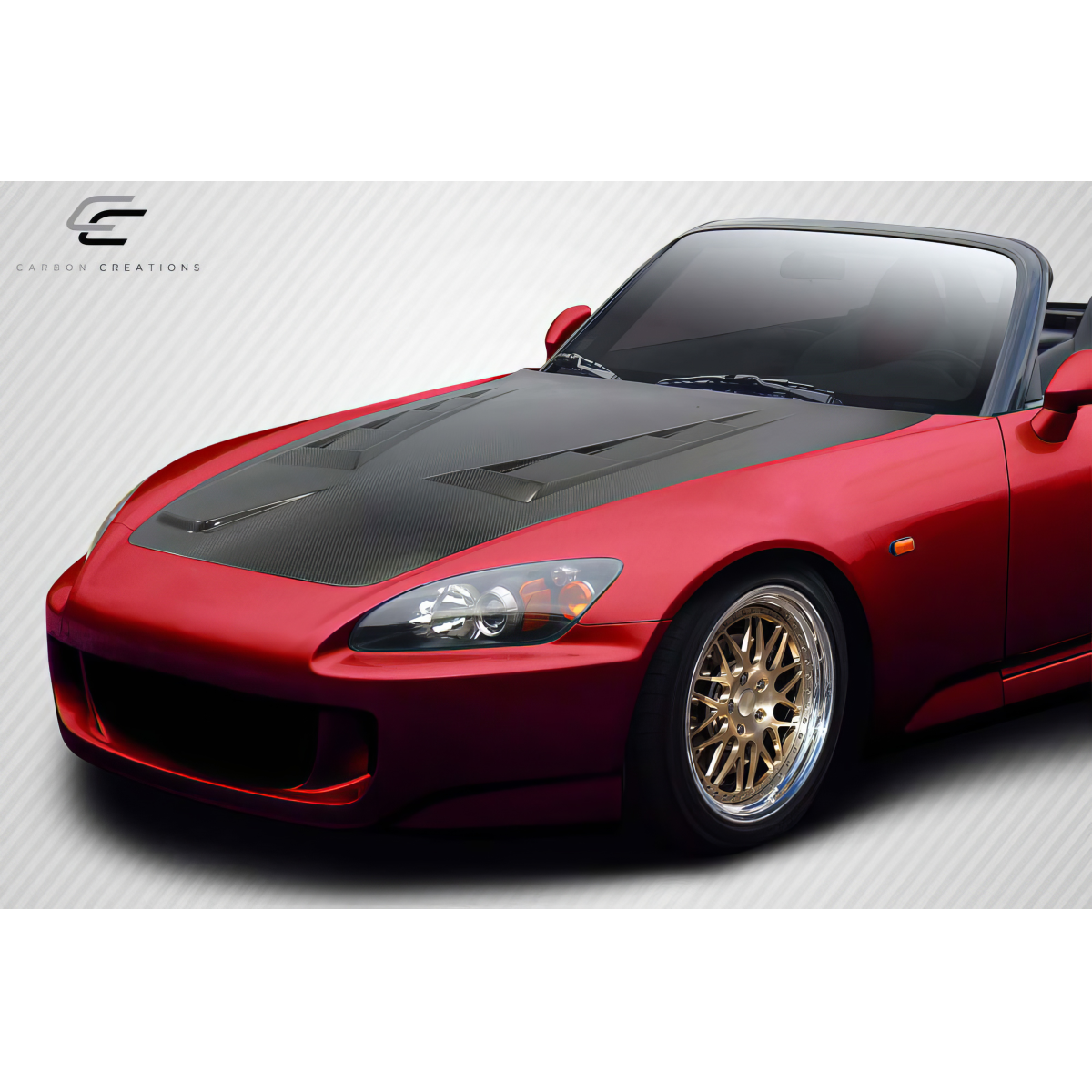 Modify your Honda S2000 2000 with our Exterior/Hoods - Front three quarter view of hood