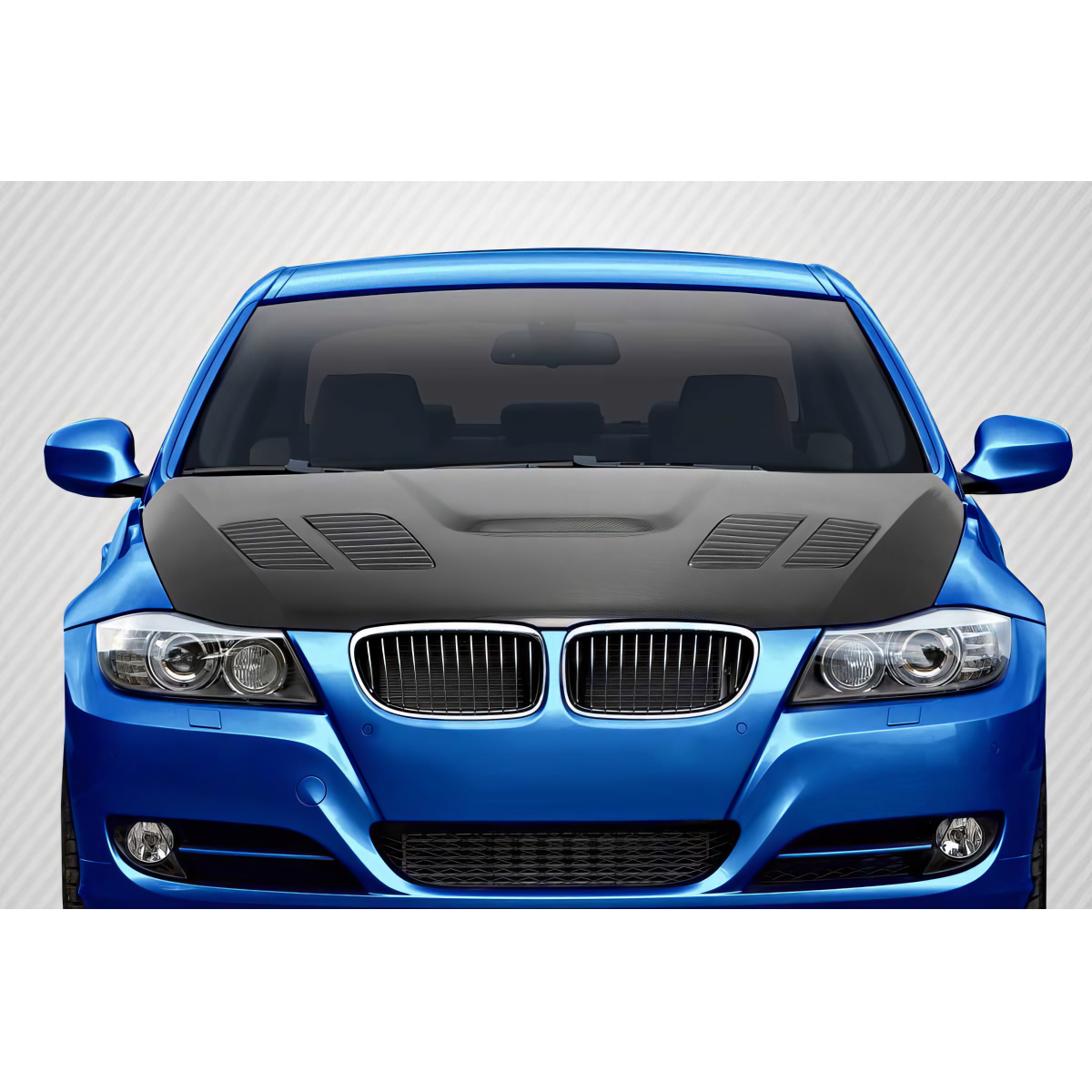 Modify your BMW 3-Series 2009 with our Exterior/Hoods - Front view angled slightly downwards