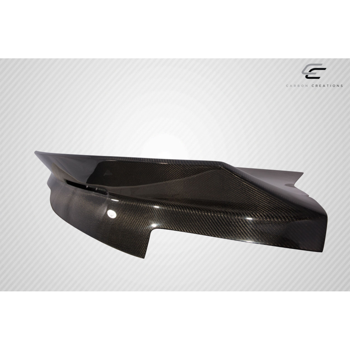 Modify your Chevrolet Camaro 2014 with our Exterior/Trunks - Side angle view of carbon fiber trunk part
