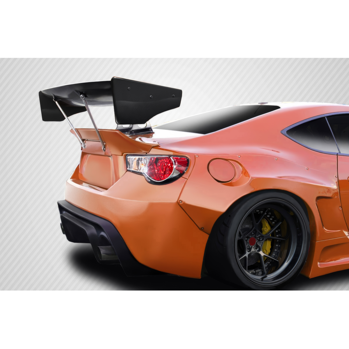 Modify your Subaru BRZ 2013 with our Exterior/Wings - Rear view angle showcasing the carbon wing