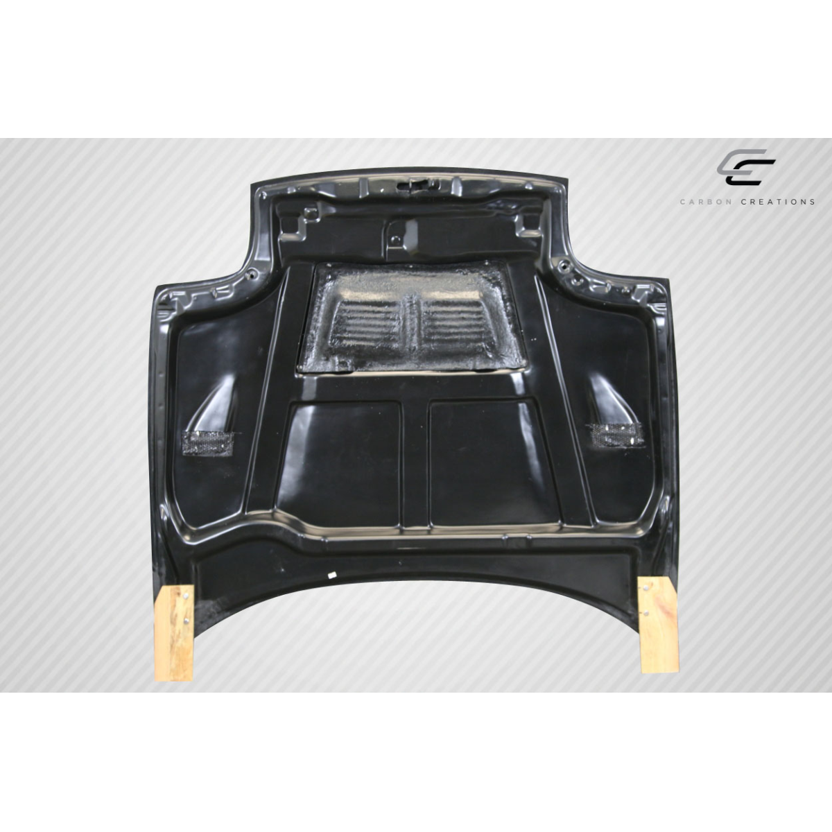 Modify your Mitsubishi 3000GT 1991 with our Exterior/Hoods - Top down view of a carbon fiber hood