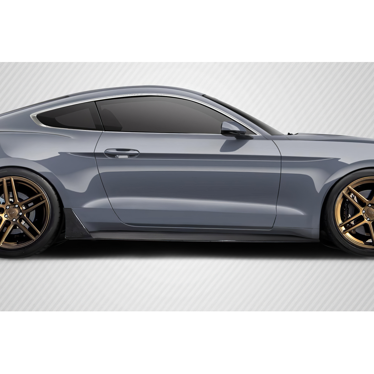 Modify your Ford Mustang 2015 with our Exterior/Side Skirts - Side profile view of the vehicle