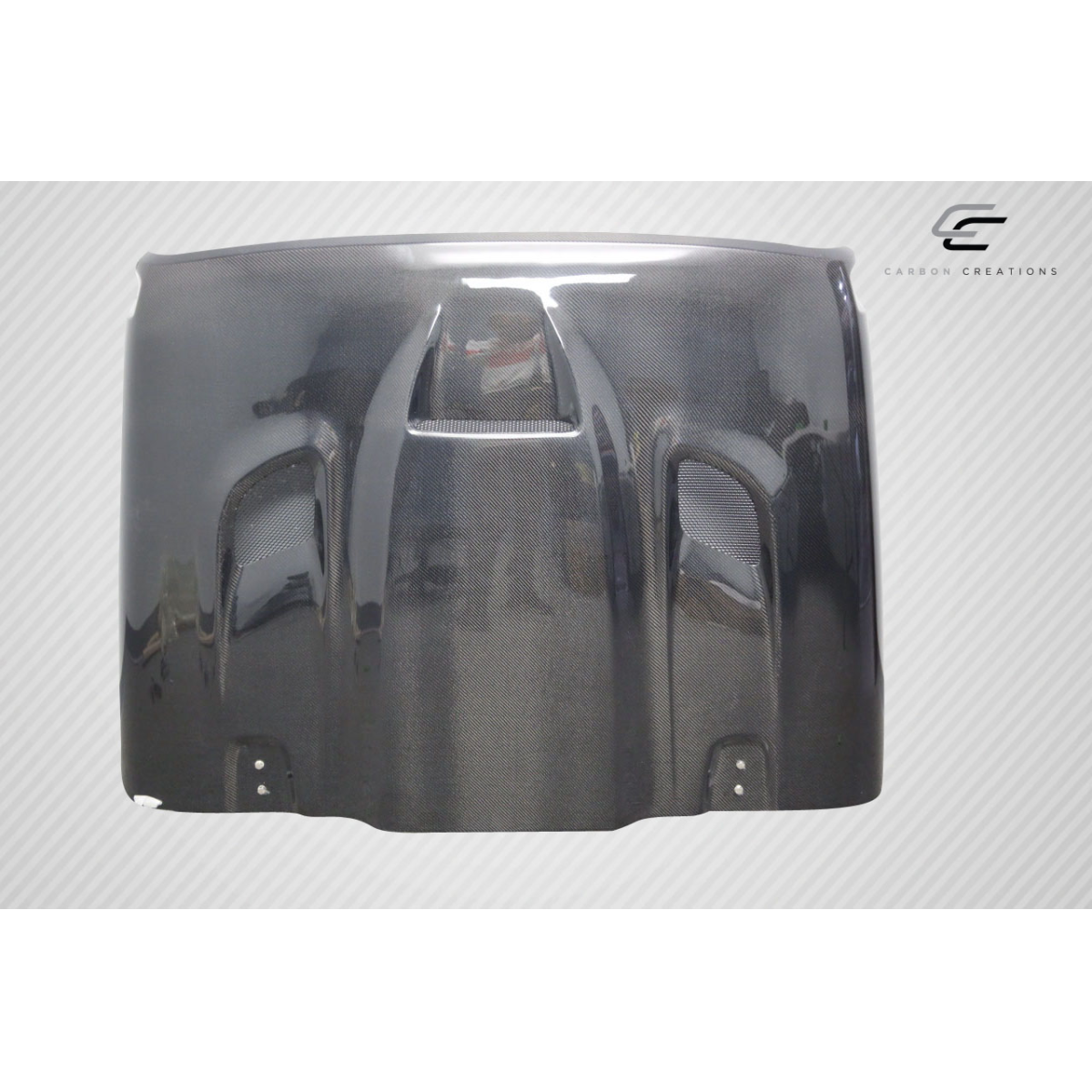 Modify your Jeep Gladiator 2019 with our Exterior/Hoods - Front view of carbon fiber hood at centered angle