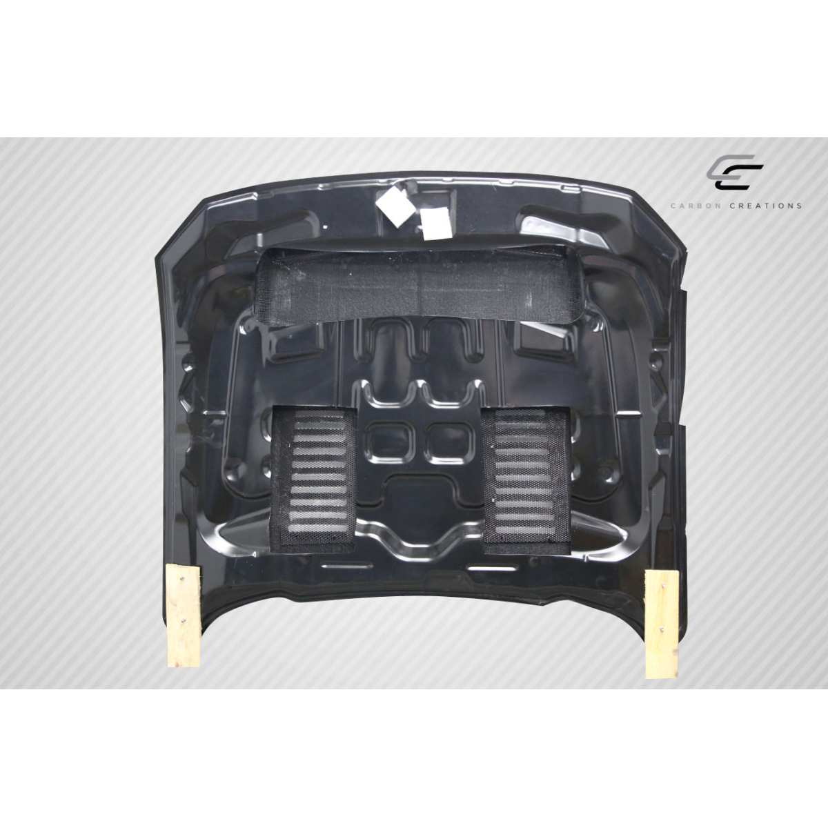 Modify your Ford Mustang 2018 with our Exterior/Hoods - Top down view of the carbon fiber hood