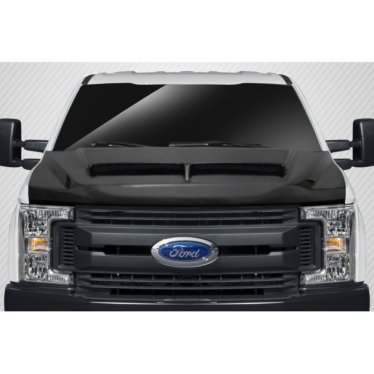 Modify your Ford F-250 Super Duty 2017 with our Exterior/Hoods - Front view of the vehicle showing the hood