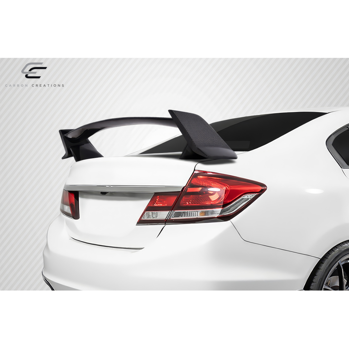 Modify your Honda Civic 2006 with our Exterior/Wings - Rear angle view showing carbon fiber wing