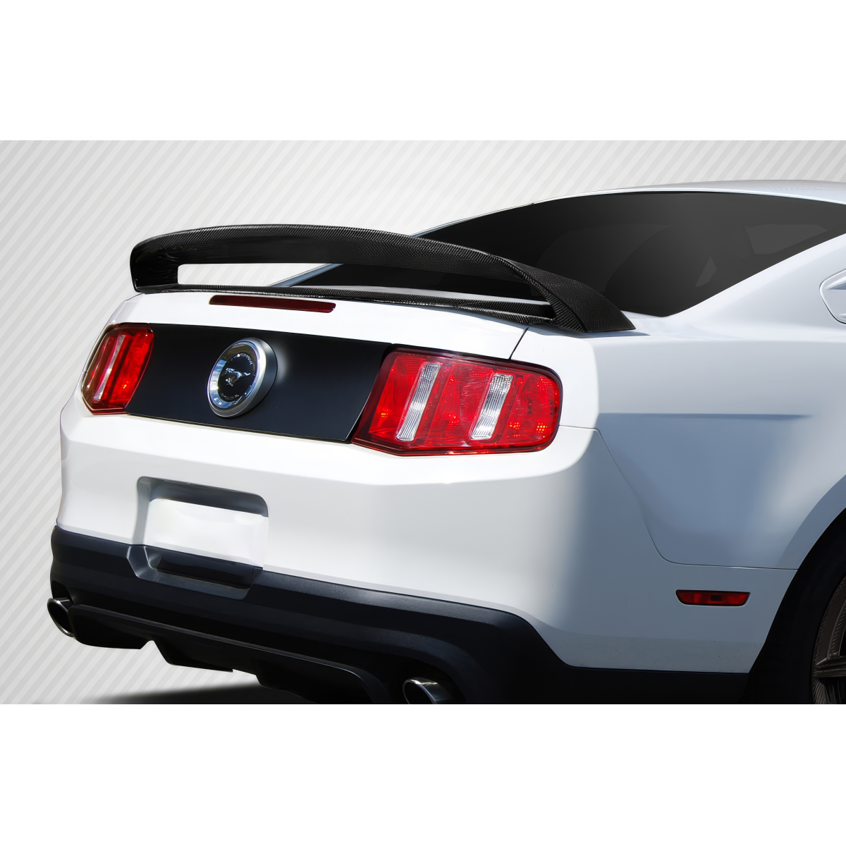 Modify your Ford Mustang 2010 with our Exterior/Wings - Rear view angle of Ford Mustang with rear wing