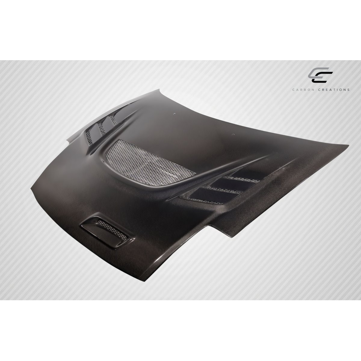 Modify your Mitsubishi Eclipse 2000 with our Exterior/Hoods - Front top view angle of carbon fiber hood