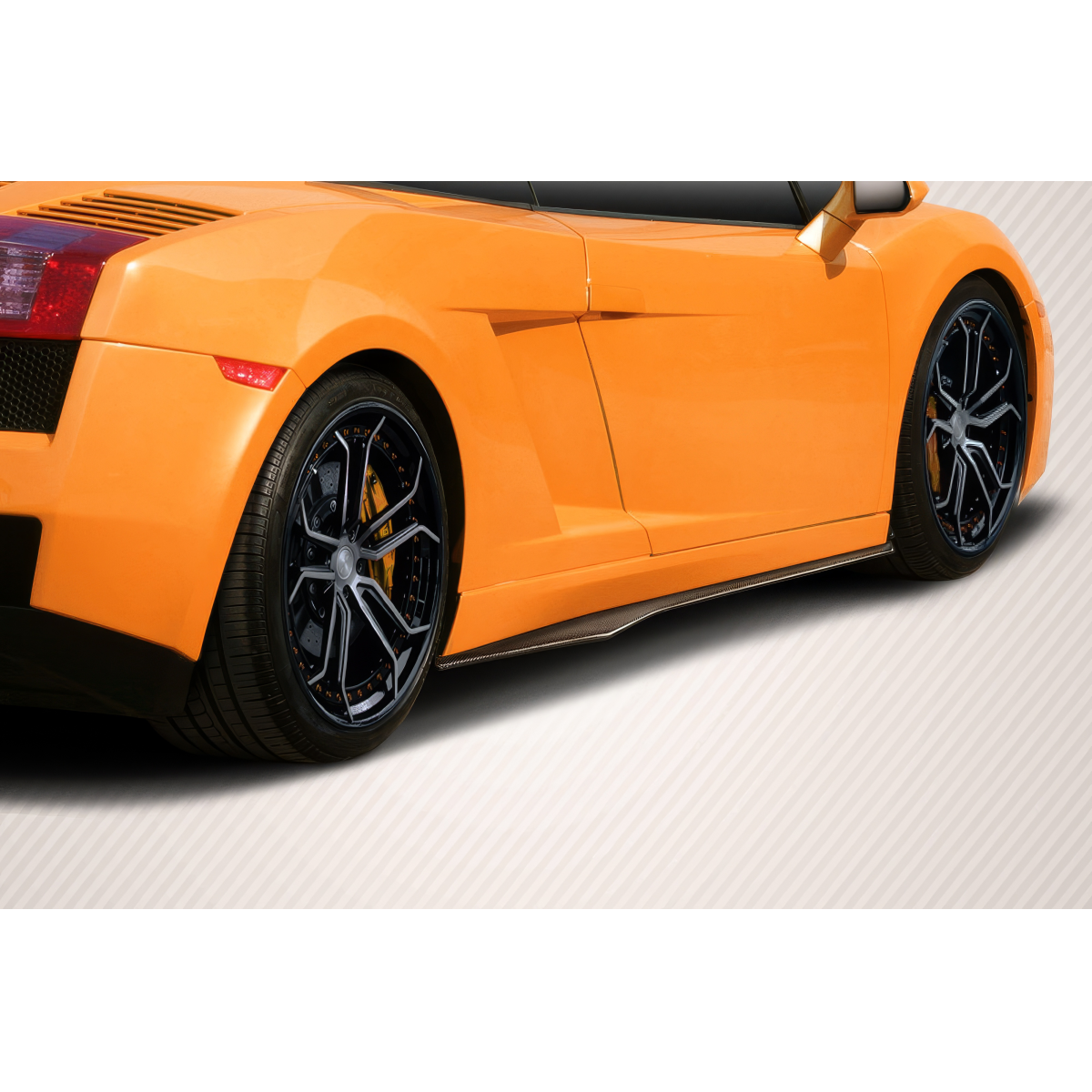 Modify your Lamborghini Gallardo 2004 with our Exterior/Side Skirts - Image shows part from a low side angle