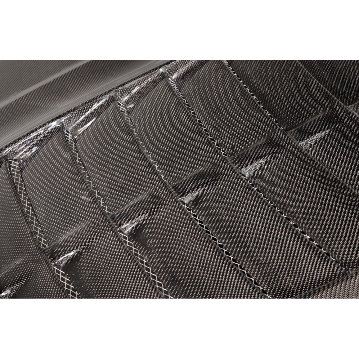 Modify your Ford Mustang 1994 with our Exterior/Hoods - Top view angle of carbon fiber hood design