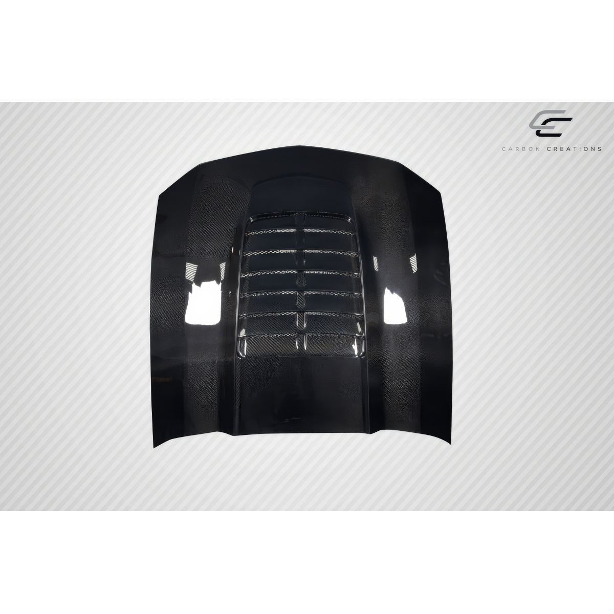 Modify your Ford Mustang 2005 with our Exterior/Hoods - Top down view of carbon fiber hood