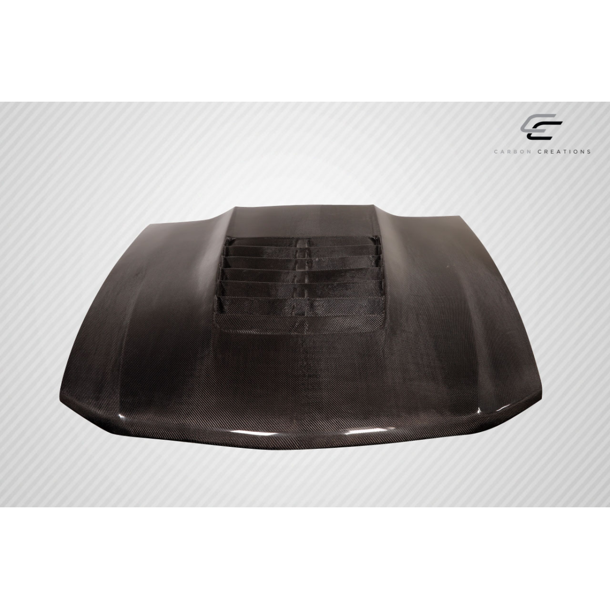 Modify your Ford Mustang 2010 with our Exterior/Hoods - Front angle view of carbon fiber hood