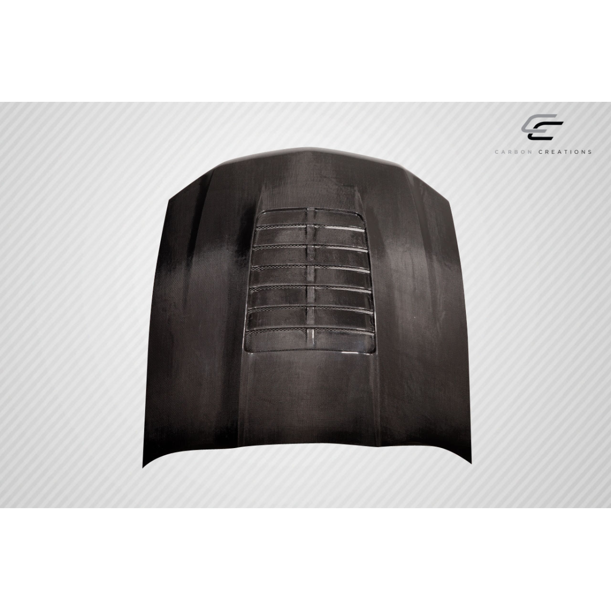 Modify your Ford Mustang 2010 with our Exterior/Hoods - Frontal view of carbon fiber hood