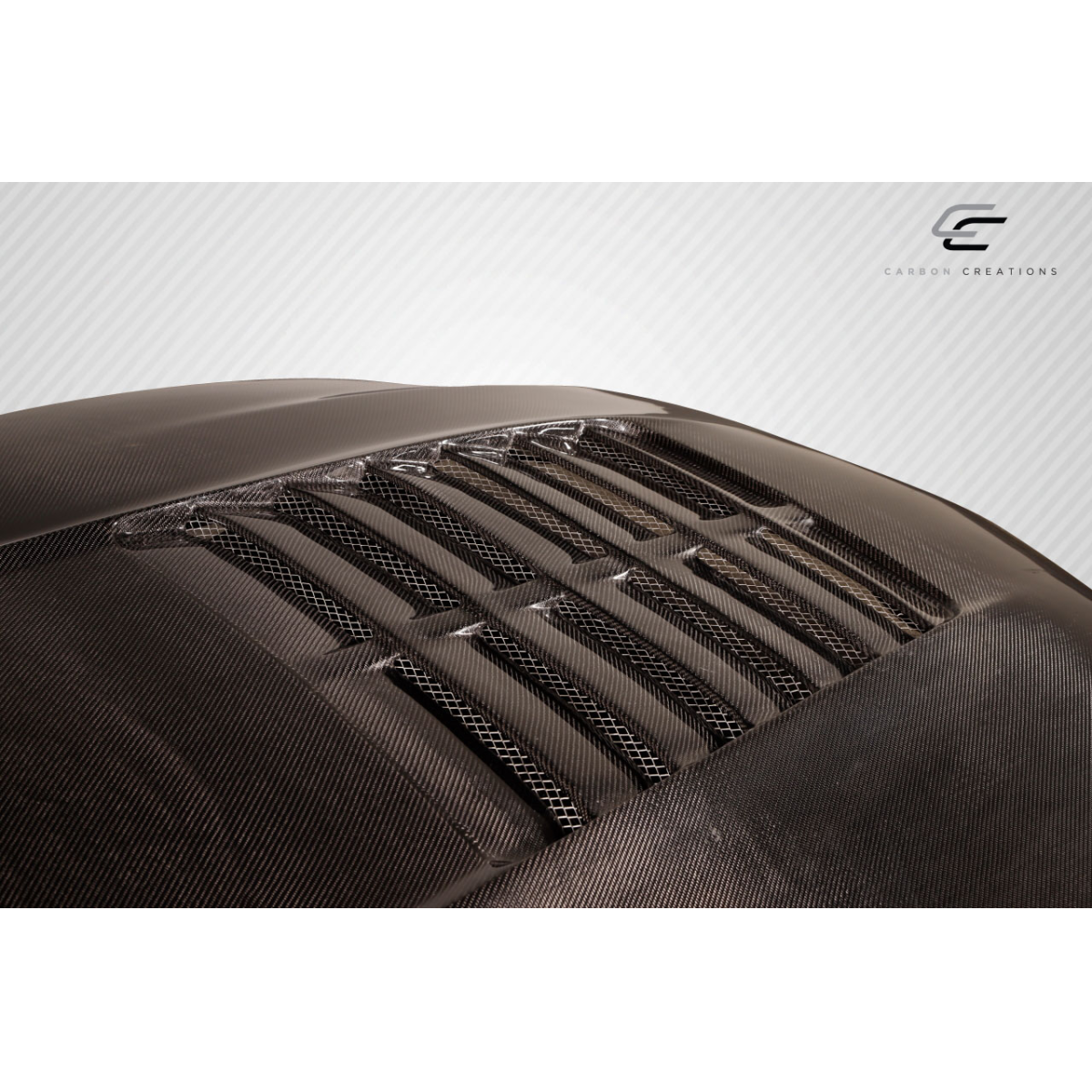 Modify your Ford Mustang 2010 with our Exterior/Hoods - Top view of hood at a slight angle