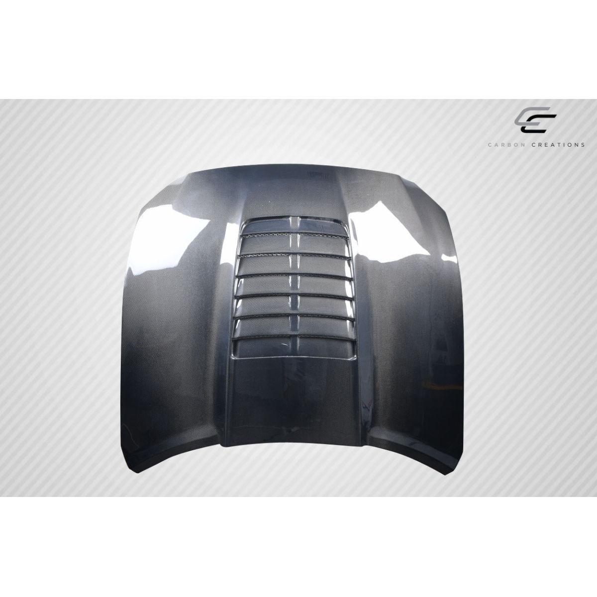 Modify your Ford Mustang 2015 with our Exterior/Hoods - Top down view of carbon fiber hood
