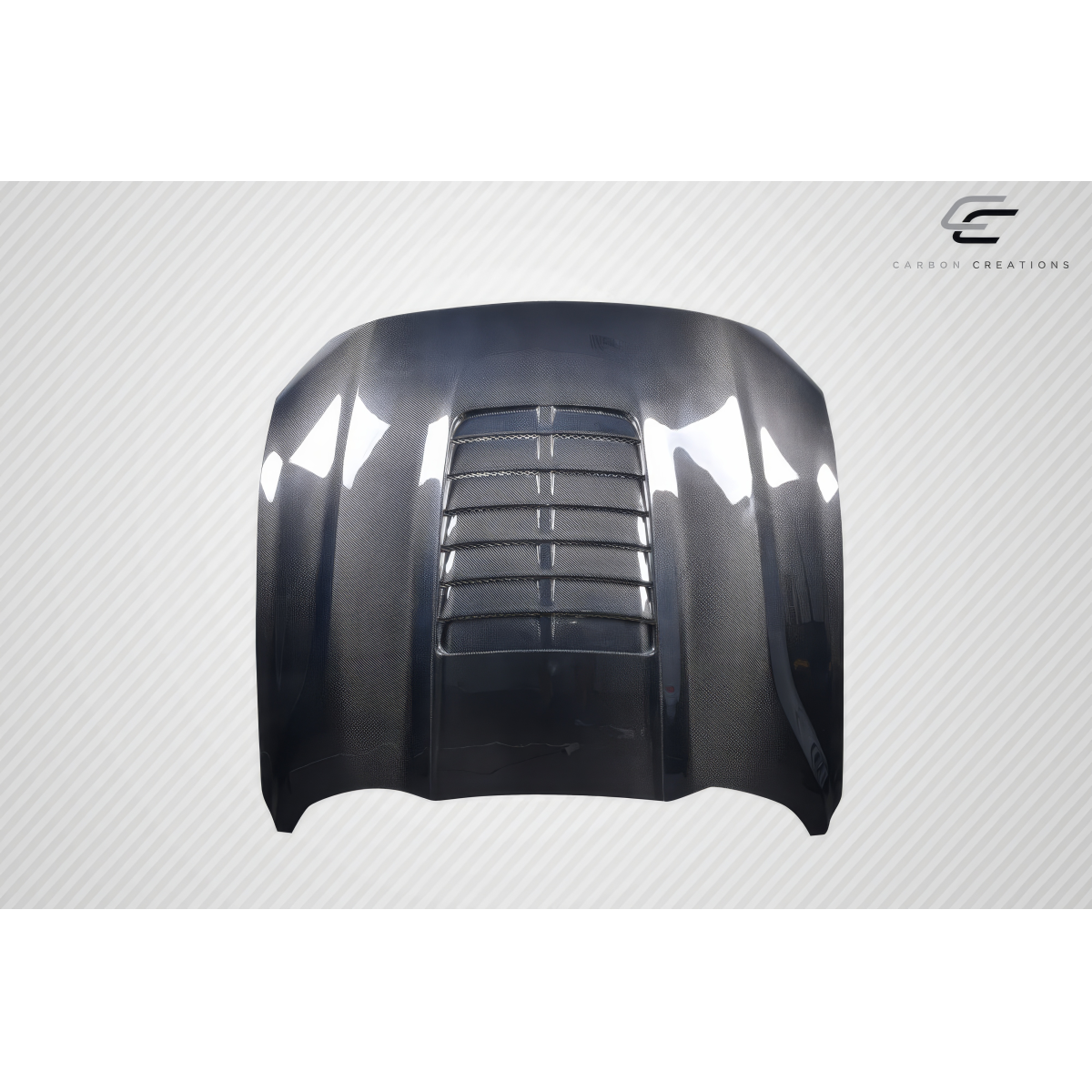 Modify your Ford Mustang 2018 with our Exterior/Hoods - Top down view of carbon fiber car hood
