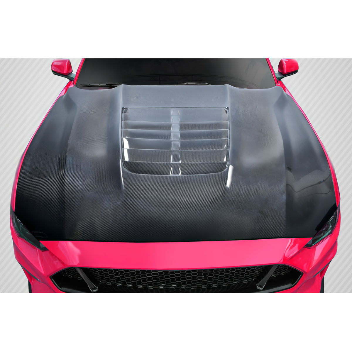 Modify your Ford Mustang 2018 with our Exterior/Hoods - View from directly above the hood