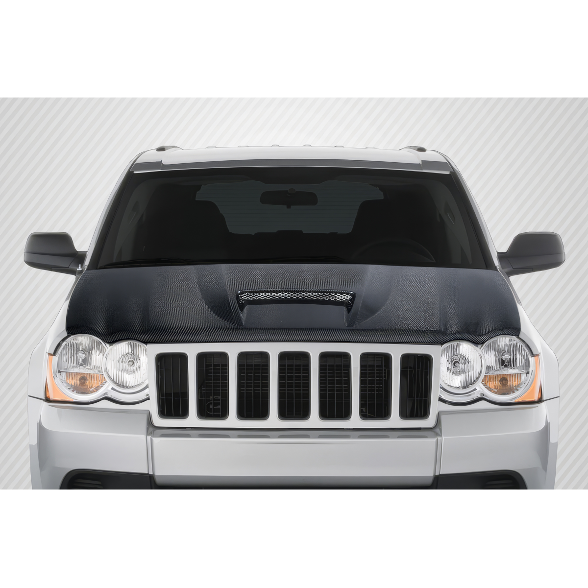 Modify your Jeep Cherokee 2005 with our Exterior/Hoods - Front view of Jeep Grand Cherokee hood part