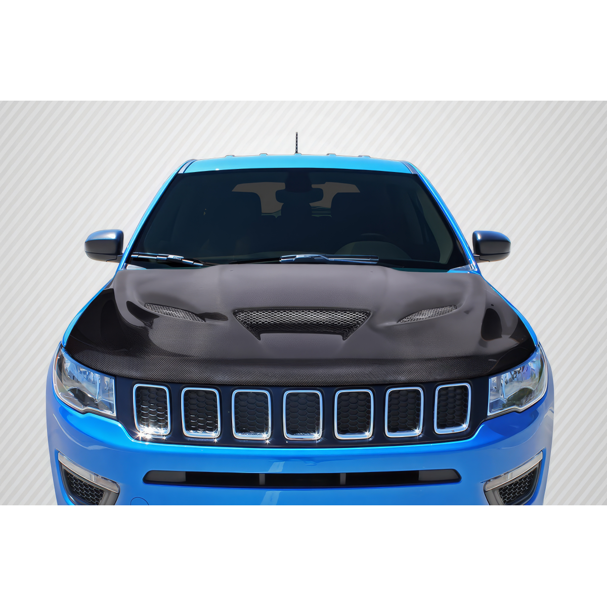 Modify your Jeep Cherokee 2011 with our Exterior/Hoods - Front view of hood at a slight angle