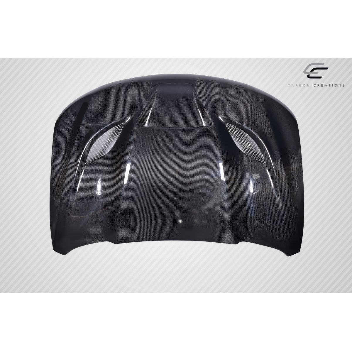 Modify your Jeep Cherokee 2011 with our Exterior/Hoods - Front view of the carbon fiber hood