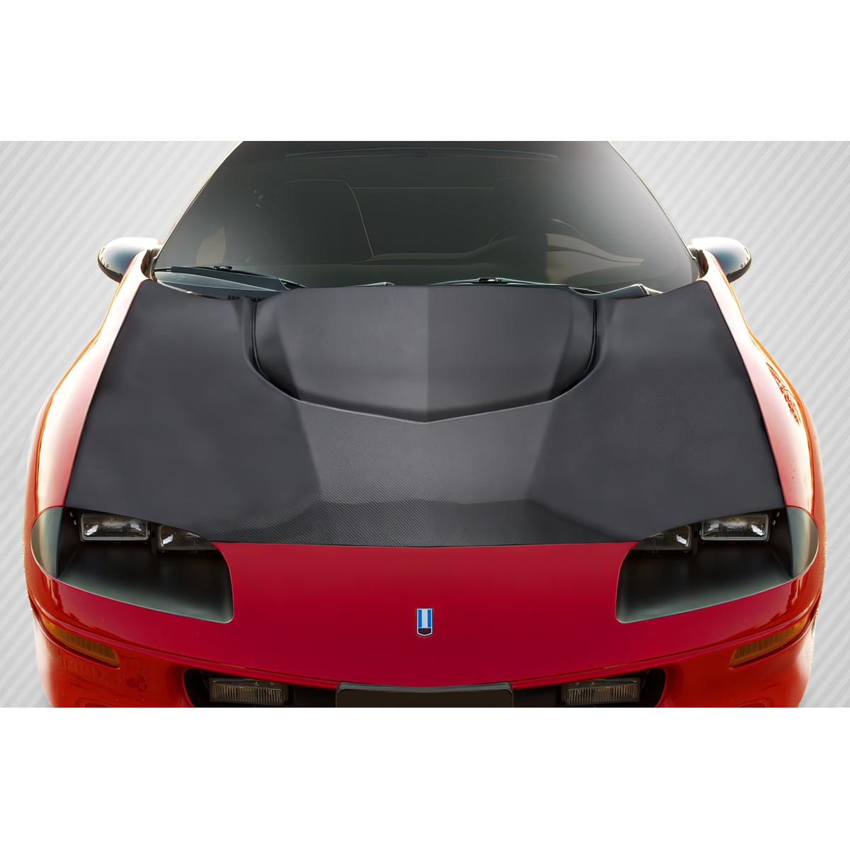 Modify your Chevrolet Camaro 1993 with our Exterior/Hoods - Top down view angle of the vehicle hood