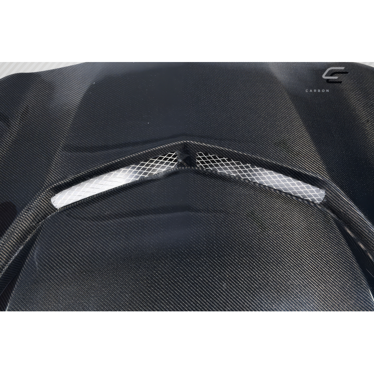 Modify your Chevrolet Camaro 1998 with our Exterior/Hoods - Top view of carbon fiber hood from an angle