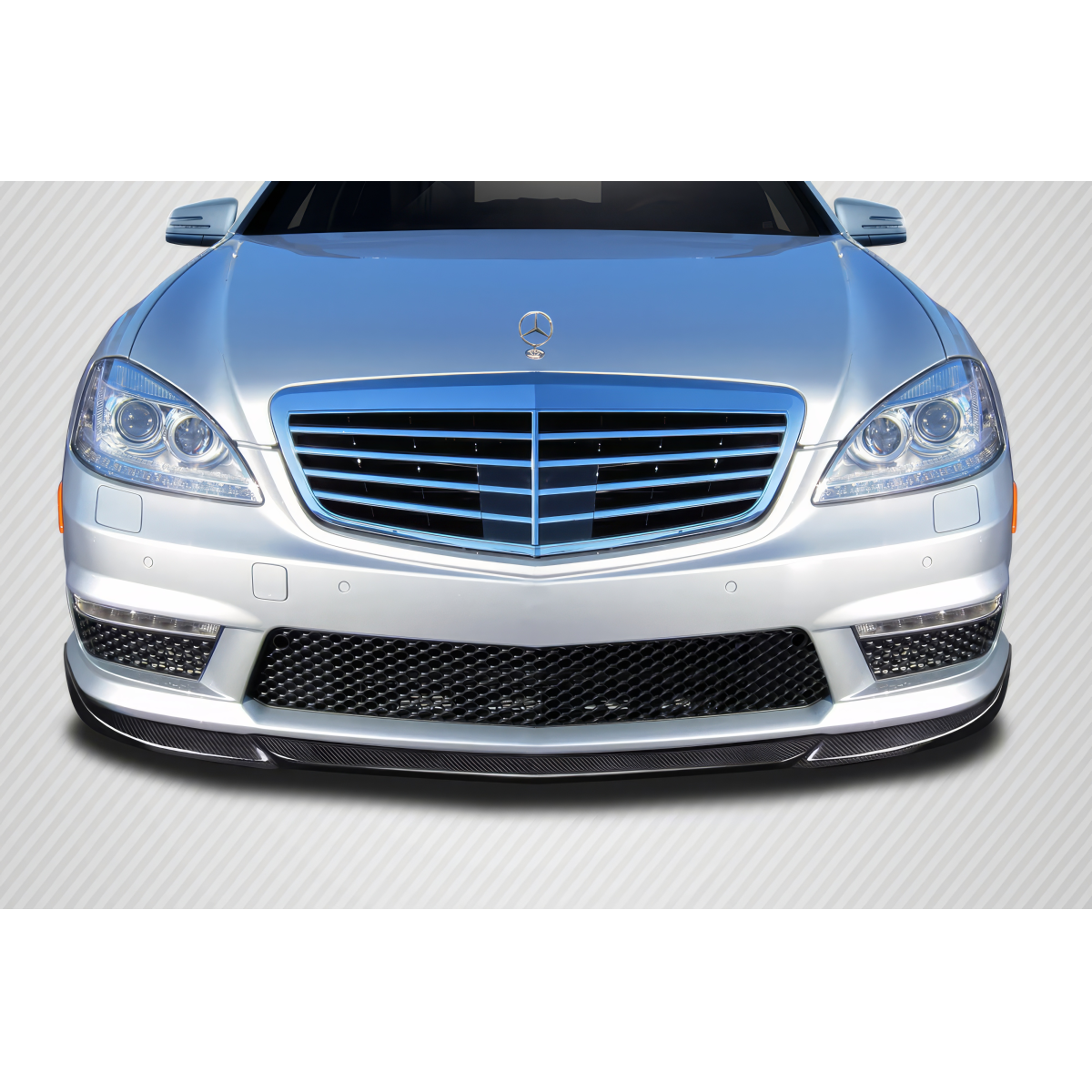 Modify your Mercedes-Benz S-Class 2010 with our Exterior/Front Bumpers or Lips - Front view of the vehicle at eye level