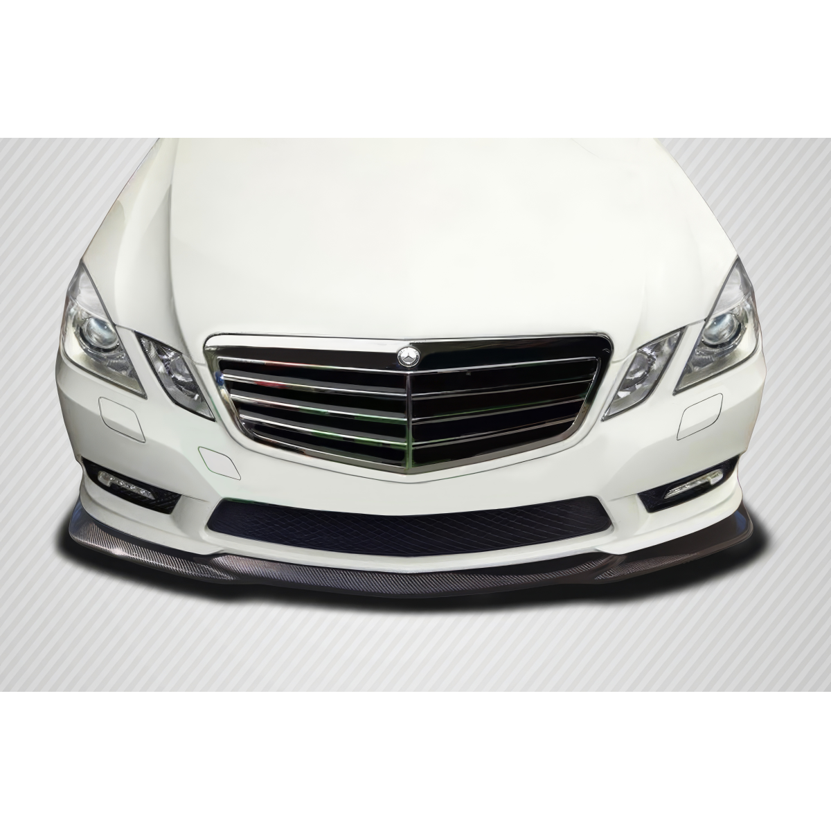 Modify your Mercedes-Benz E-Class 2010 with our Exterior/Front Bumpers or Lips - Front view of car part at a slight angle