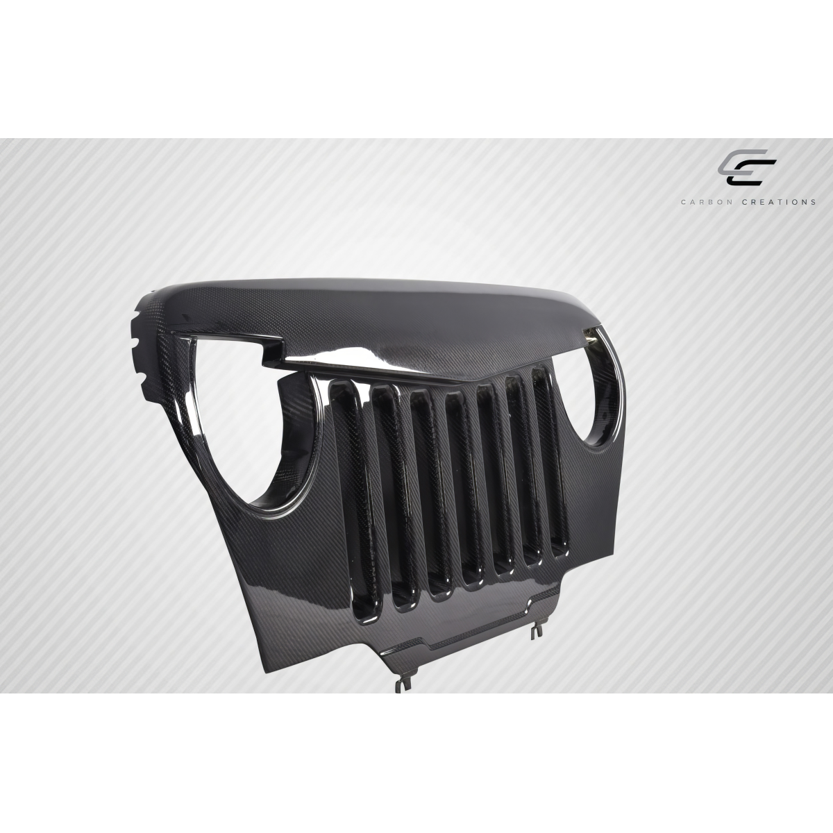 Modify your Jeep Wrangler 1997 with our Exterior/Grilles - Front angle view of carbon fiber grille