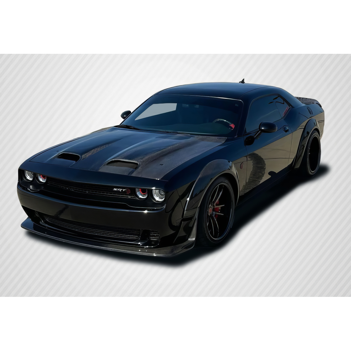 Modify your Dodge Challenger 2008 with our Exterior/Hoods - Three quarter front view of the vehicle