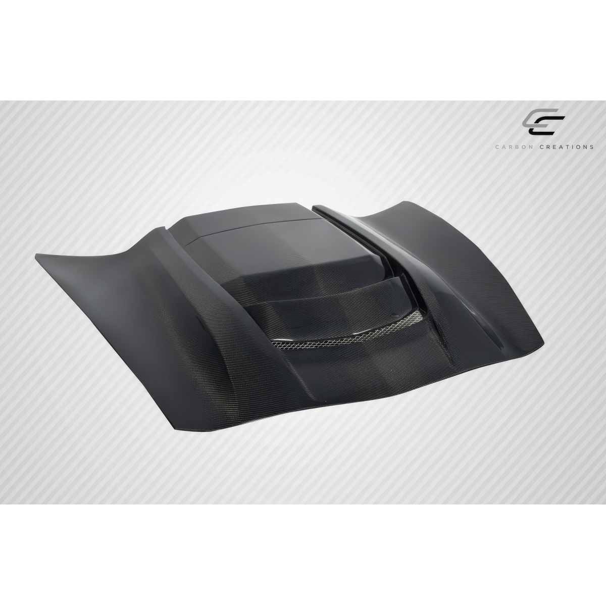 Modify your Chevrolet Corvette 2014 with our Exterior/Hoods - Angled top view of car hood component