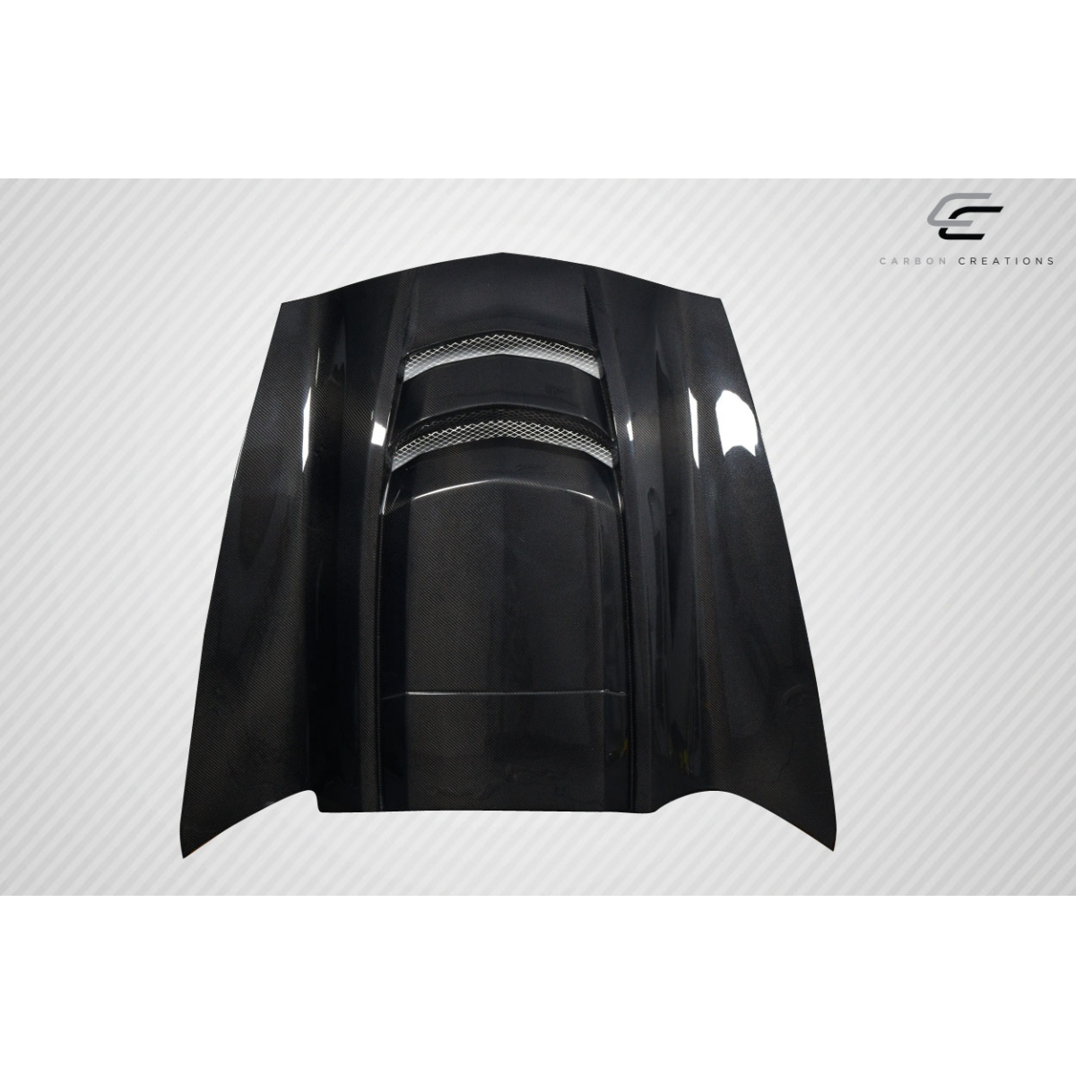 Modify your Chevrolet Corvette 2014 with our Exterior/Hoods - Image is viewed from a top-down angle