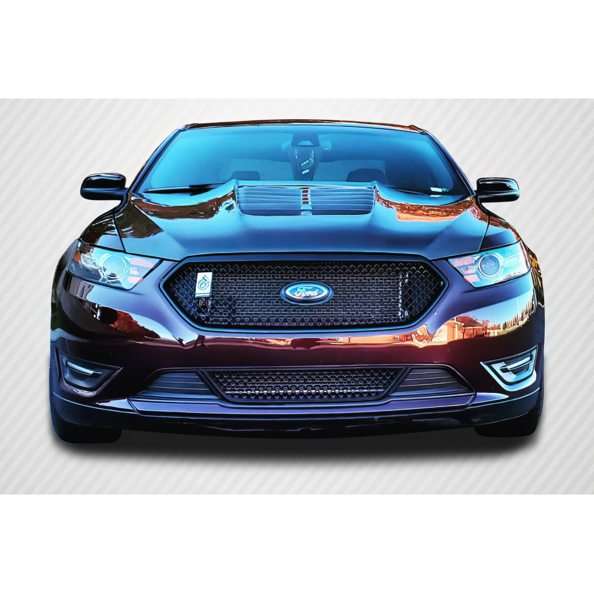 Modify your Ford Taurus 2013 with our Exterior/Hoods - Front view of the vehicle at eye level