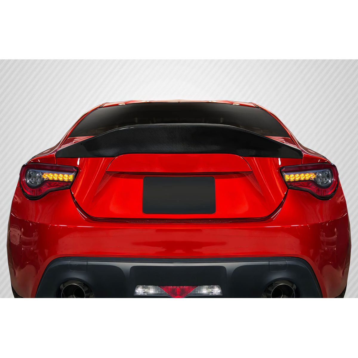 Modify your Subaru BRZ 2013 with our Exterior/Wings - Rear view of the vehicle from a low angle