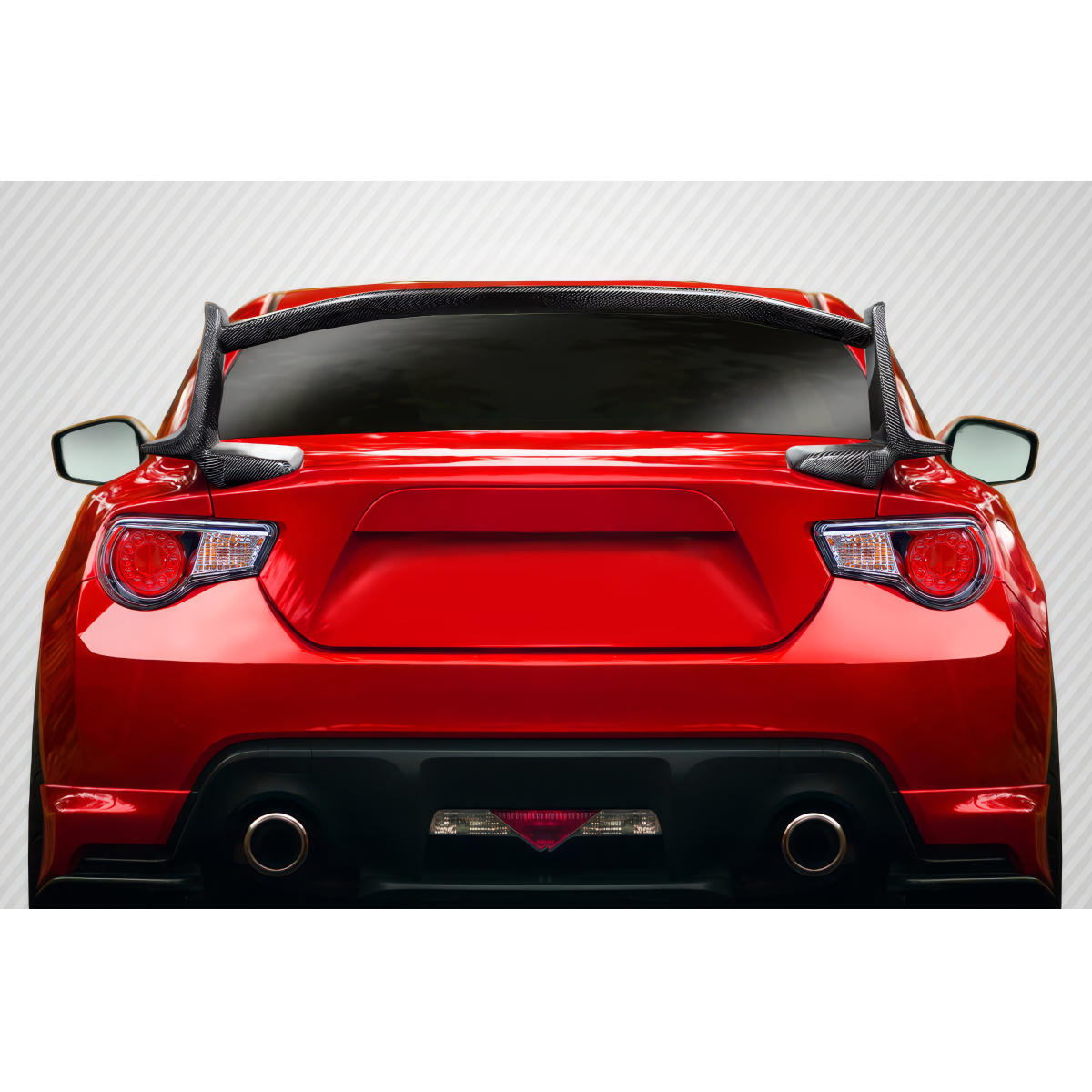 Modify your Subaru BRZ 2013 with our Exterior/Wings - Rear view angle of the vehicle with spoiler