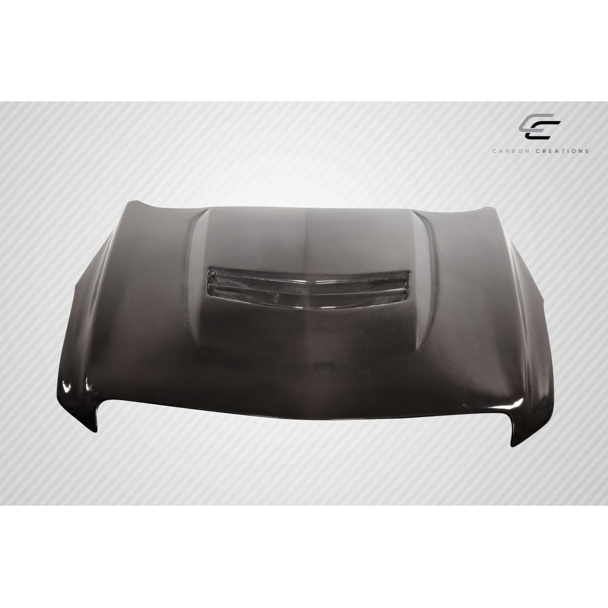 Modify your Cadillac ATS 2012 with our Exterior/Hoods - Front view of carbon fiber hood angled down